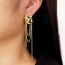 Fashion Silver Copper Diamond Geometric Chain Earrings  Copper