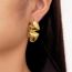 Fashion Gold Titanium Steel Double Love Earrings  Stainless Steel