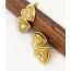 Fashion Gold Titanium Steel Double Love Earrings  Stainless Steel