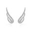 Fashion Silver Alloy Diamond Wing Stud Earrings  Alloy