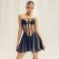 Fashion Black Strap See-through Mesh Dress
