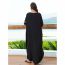 Fashion Black (zs2283) Embroidered Maxi Dress Blouse