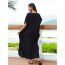 Fashion Black (zs2285) Embroidered Maxi Dress Blouse
