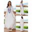 Fashion White (zs2286) Embroidered Maxi Dress Blouse