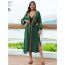 Fashion Green Embroidered Maxi Dress Blouse