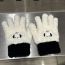 Fashion Small Handkerchief Embroidered Gloves [1 Pair] Touch Screen Cotton Puppy Embroidered Five-finger Gloves