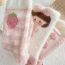 Fashion Vertical Row Of Small Strawberries Cotton Printed Coral Fleece Mid-calf Socks