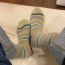 Fashion Mika Cotton Line Color-blocked Mink Mid-calf Socks