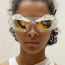 Fashion Transparent Frame Red Mercury Pc Special-shaped Sunglasses