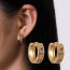 Fashion Silver Copper Inlaid Fancy Diamond Round Earrings