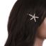 Fashion Rose Gold Rhinestone Starfish Hair Clip