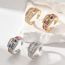 Fashion Fancy Colored Diamond Silver Copper Set Square Zirconium Ring