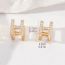 Fashion Silver Copper Inlaid Zirconium Letter Stud Earrings