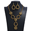 Fashion Ancient Bronze Alloy Geometric Drop-shaped Relief Necklace And Earrings Set