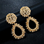 Fashion Gold Alloy Geometric Drop-shaped Relief Earrings