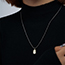 Fashion Letter Z Stainless Steel Inlaid Zirconium 26 Letter Square Necklace