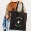 Fashion Pmm*mm) Black Canvas Printed Large Capacity Shoulder Bag