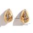 Fashion Back Hollow Micro-paved Straight Rhinestone Drop Earrings - Gold Stainless Steel Gold-plated Diamond Drop Earrings
