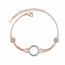 Fashion Rose Gold Copper And Diamond Circle Bracelet