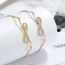 Fashion Rose Gold Copper Inlaid Zirconium Bow Bracelet
