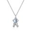 Fashion Silver Copper And Diamond Moonlight Astronaut Necklace