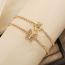 Fashion 2# Gold Plated Copper Bee Bracelet With Zirconium