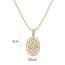 Fashion 1# Gold Plated Copper Geometric Eye Oval Necklace With Zirconium