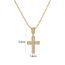 Fashion Gold Gold Plated Copper Cross Necklace With Zirconium