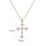 Fashion 3# Gold Plated Copper Cross Necklace With Zirconium