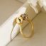 Fashion 5# Gold Plated Copper Geometric Open Ring With Zirconium