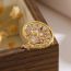 Fashion 4# Gold Plated Copper Geometric Open Ring With Zirconium