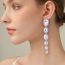 Fashion Silver Alloy Diamond Oval Earrings