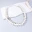 Fashion Silver Geometric Diamond Pearl Bead Necklace