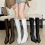 Fashion Black Pointed Toe Back Zip High Boots
