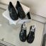 Fashion Black Patent Leather Chunky Heel Platform Shoes