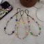 Fashion Blue Colorful Rice Beads Beaded Love Mobile Phone Chain