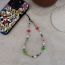 Fashion Pink Colorful Rice Beads Beaded Love Mobile Phone Chain