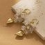 Fashion Gold Alloy Geometric Explosion Beads Love Heart Earrings