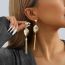 Fashion Gold Alloy Geometric Tassel Shaped Earrings