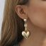 Fashion Gold Alloy Love Earrings