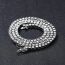 Fashion 16inch (40cm) 4mm Silver Tennis Chain Alloy Diamond Tennis Chain Mens Necklace