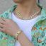Fashion Gold 8inch Bracelet + 22inch Necklace Alloy Diamond Chain Mens Necklace Bracelet Set