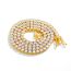Fashion Zircon Tennis Chain 24inch (60cm) Gold White Zirconium 3mm Alloy Diamond Tennis Chain Mens Necklace