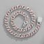 Fashion Necklace 24inch (60cm) 11mm Pink And White Cuban Chain Alloy Diamond Chain Necklace For Men