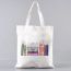 Fashion J White Canvas Printed Large Capacity Shoulder Bag