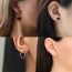 Fashion 18# Metal Hollow Square Stud Earrings
