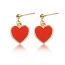 Fashion 7# Metal Pearl Love Stud Earrings