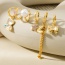 Fashion Gold Copper Inlaid Zirconium Pearl Bear Bow Love Pendant Chain Earring Set 6 Pieces