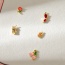 Fashion Color Copper Inlaid Zirconium Fruit Earrings Set Of 5