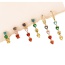 Fashion Color Copper Inlaid Zirconium Contrasting Color Love Pendant Earrings Set Of 6